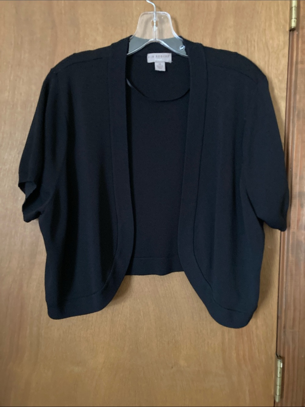 Black Short-Sleeve Bolero Cardigan